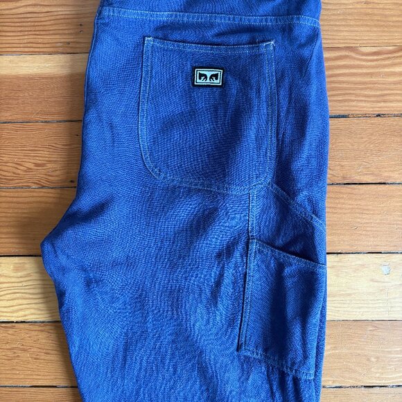 OBEY Linen Hand Dyed Lite Indigo Carpenter Pants - Picture 4 of 8